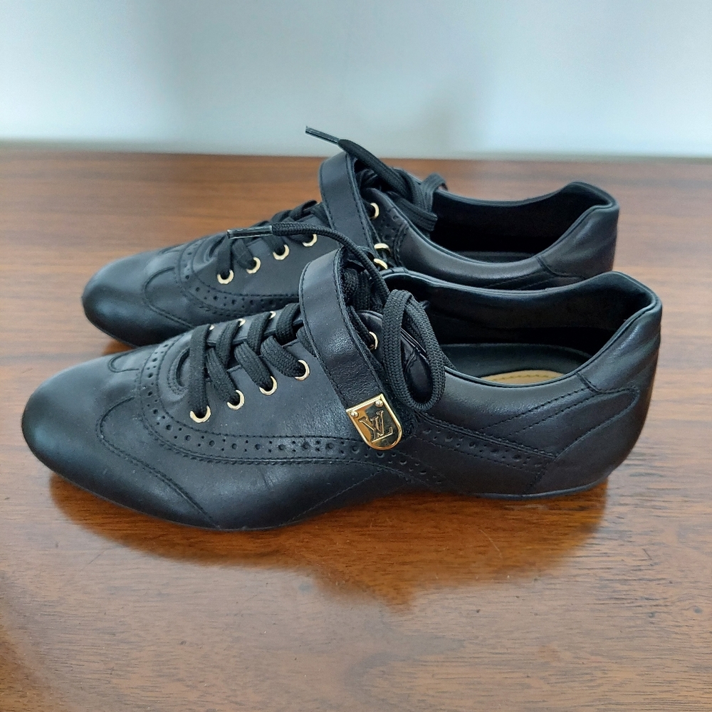 Louis Vuitton Leather Sneakers Sz 7 - Picture 3 of 11